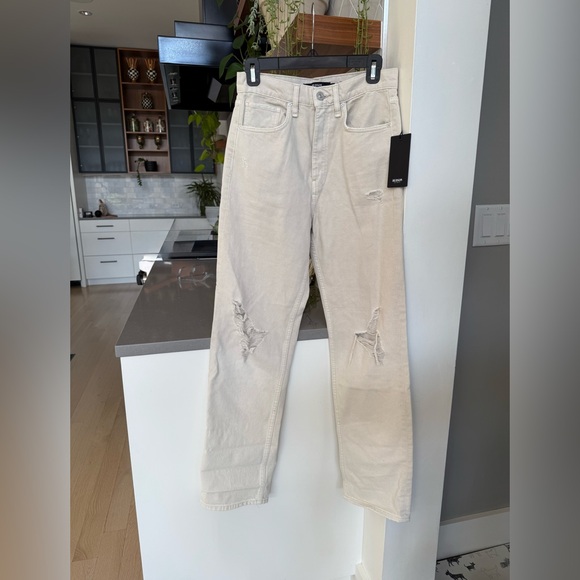 Hudson Jeans Denim - Hudson Jade Beige High Waisted Straight Leg Jeans NWT